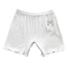 愛北鼻 女童防走光安全褲, 親膚透氣, 可愛花邊設計, 140碼, 白色