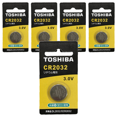 TOSHIBA 東芝 台灣公司貨 鈕扣電池 CR2032, 5個, 1入