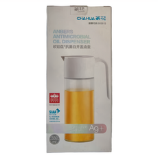 CHAHUA 茶花 Ag+銀離子抗菌自動開合油壺 550ml 鈉鈣玻璃材質 帶PP、PS、矽膠、304N1不鏽鋼, 1個