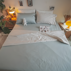 棉床本舖 天絲棉80支+60支純棉台灣製床包組 綠光