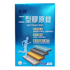Sinphar 杏輝醫藥 二型膠原蛋白錠 美國專利非變性二型膠原蛋白, 30錠, 1盒