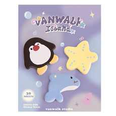 Vanwalk 出走 泡泡島小夥伴便利貼 K537 10g, 藍色 + 黃色 + 黑色, 1入, 1個