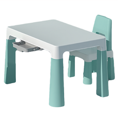 韓系書桌椅 綠色 兒童學習桌椅組合 寶寶遊戲桌