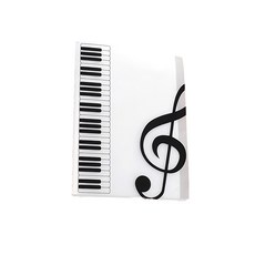 A4 80頁 透明 樂譜收納夾 鋼琴鍵盤 音符設計, 1個
