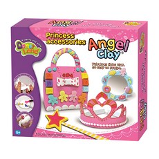 Donerland 天使黏土公主配件組, 含髮箍/鏡子/紙皇冠/紙包包/甜點模具, 安全無毒, 公主配件, 1盒