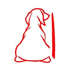 Bebehome 搖尾小狗鏤空車窗貼, 1張, 紅色