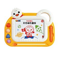 風車圖書 FOOD超人 彩色創意磁性畫板 隨身攜帶 配有磁性畫筆 多彩分區設計, 黃色, 1個, 23.5 x 30.5cm