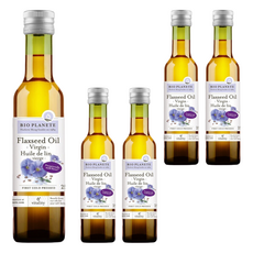 BIO PLANETE 碧歐星球 天然初榨亞麻仁油 法國原裝進口 堅果香氣濃郁清新 適合沙拉、薯條炸物類搭配, 250ml, 5瓶