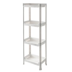 極簡落地收納置物架 4層款, 1個, 白色