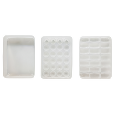 LocknLock 樂扣樂扣 計時餃子盒/雞蛋盒/包子盒3件組, 白色, 1組