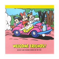 RETRO FRIENDS 迪士尼復刻版方形便條紙 2種圖案各50張, 野餐, 100張, 1入