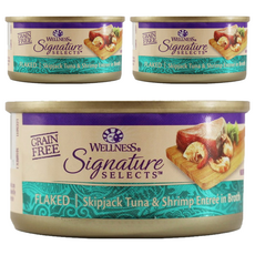 WELLNESS 寵物健康 SS 名廚特選主食罐 貓用, 鮮鮪魚片 + 鮮蝦, 79g, 3罐