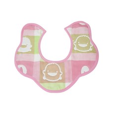 PiYOPiYO 黃色小鴨 360度雲朵圍兜 Set, 六層立體紗布, 透氣吸濕, 防止寶寶口水氾濫, 粉色, 34.5cmX32cm, 適合年齡4-10個月