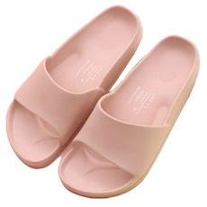 FUN PLUS 流線活力室外拖鞋, EVA材質耐磨損, 厚底包邊減壓抗震, 大底增深防滑, 足弓貼合設計, 玫瑰藕粉, 260mm