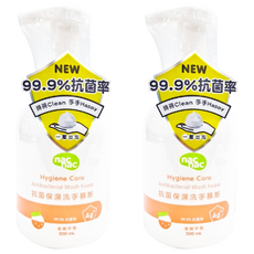 nac nac 抗菌保濕洗手慕斯 童趣草莓, 300ml, 2瓶