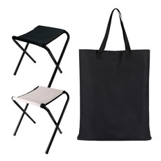 comet 戶外露營烤肉折疊椅2件組 附收納包, 黑色 + 白色, 1組