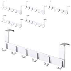 妃妃嚴選 太空鋁門後掛鈎 經典白 鋁製, 6個