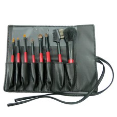 Galatea 葛拉蒂 靚顏短柄系列彩妝刷具 8入 附皮套好收納 刷毛柔軟平滑, 1組