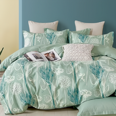 eyah 宜雅 100%純棉床包枕頭套組 印象花彩 - 台灣製造 舒適純棉, 雙人