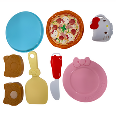 Hello Kitty 凱蒂貓 尼你廚房系列 比薩組 3歲以上, 凱蒂貓 藍色 + 粉色 + 白色 + 棕色 + 黃色, 1組