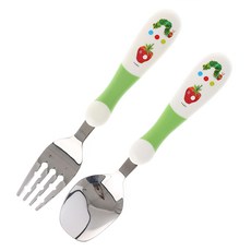 ERiC CARLE 艾瑞卡爾 防滑多功能湯叉組, 綠色, 湯匙 + 叉子, 1組