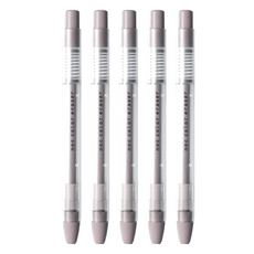 sun-star noc color eraser 按壓出芯橡皮擦, 筆身帶有筆夾, 橡皮擦芯直徑5mm, 可可色, 5個