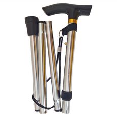 鋁合金 T 型柄拐杖登山杖 319g, 銀色, 1支