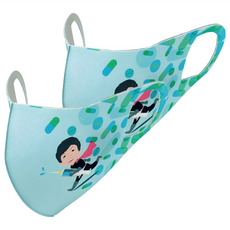 Prodigy 舒適美口罩-阿中部長-湖水藍S號，3D立體透氣，成人適用，時尚設計，可重複使用, 1入