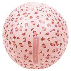 SWIM ESSENTIALS 充氣沙灘球 34cm, 復古粉小花豹, 1顆