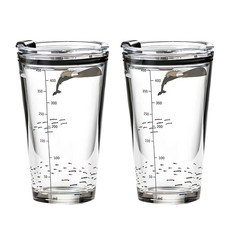 創意刻度 款式隨機 2個 吸管杯 耐熱耐高溫