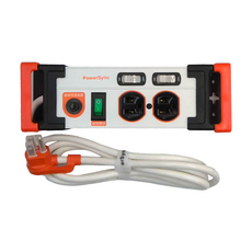 PowerSync 群加 3開2插鋁合金防雷擊抗搖擺延長線 3孔 TL2X9018 23.5 x 8 x 5cm 1205g, 1.8m, 白色, 1條