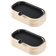 法式奶油泡芙肥皂盒, 尺寸: 16x9x5cm, 塑膠材質, 含無痕掛鉤, 法式奶油泡芙, 2個