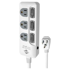 WeiTien 威電 3開3座電腦線組, 1.8m(6尺), 過載自動斷電開關, 90度平貼插頭, 雙層被覆電源線, 阻燃防火PC材質, CK3331, 1組