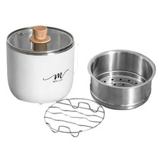 MOLIJIA 魔力家 M1909 不鏽鋼蒸具二件套, 蒸籠:15.5 x 15.5 x 7cm + 蒸架:13.5 x 13.5 x 2cm, 1組