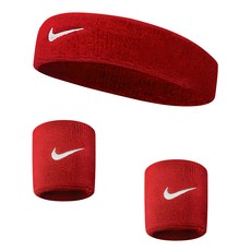 NIKE 耐吉 護腕帶髮帶組, 紅色, 1組