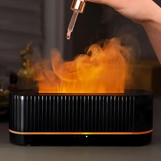 LifeShopping 火焰香薰機 加長款 155ml, 黑色, CAAD0070BK