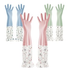 Most Pick 內刷毛鬆緊款長橡膠手套 Set 3雙, L(46 x 10cm), 720024