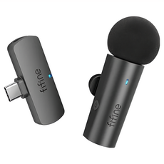 Fifine M6 無線領夾式直播麥克風, Type-C 接口, 6-8小時長效續航, 360°全方位收音