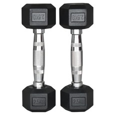 三次方 六角包膠啞鈴 2.5kg (台灣出貨), 2個