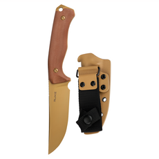 RUIKE 直刀一體成形D2鋼鈦塗層Micarta握柄掛飾孔附ABS刀鞘 RUF186-MB, 沙色, 1支