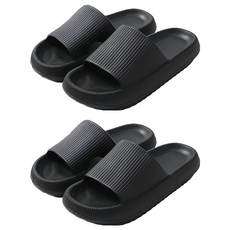高彈力厚底拖鞋, 防水防油, 防滑耐磨, 一體成形, 黑色, 280mm
