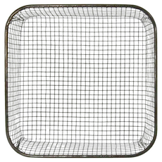 CCHING 青青文具 鐵藝方形置物籃 CZ-650B, 20 x 20 x 5.3cm, 黑色, 1個