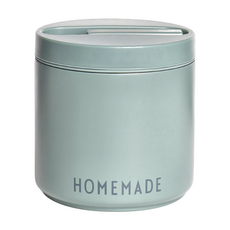 DESIGN LETTERS 不鏽鋼保溫餐盒 520ml，食品級304不鏽鋼+PP材質，保溫6小時，保冷12小時, 綠灰色, 1個