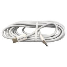 POLYWELL Type-C-Type-C 編織快充線 PW15-W45-M805, 3m, 灰白色, 1條