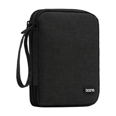 baona 包納 線材硬碟方型收納袋 合理布局設計 分類收納功能 綁線拉格設計, BN-D004, 黑色, 1個