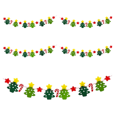 葉子小舖 3m G星星樹拉旗 5個 - 聖誕節慶裝飾 派對佈置首選