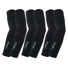 FILA Fit 涼感袖套 2個, 黑色, 3套