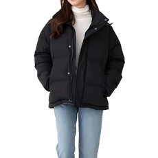 CARET中性短款羽絨外套，防水，防風, S, 黑色