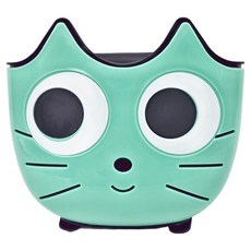 貓咪水槽瀝水掛袋 - 尺寸23 X 21 X 5 公分, 綠貓咪, 1個