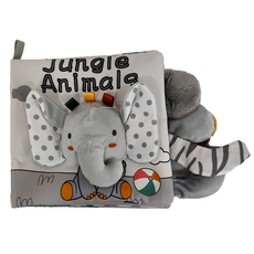 Ocean Baby 英文單字立體布書 觸覺小象 15x16cm, 1個